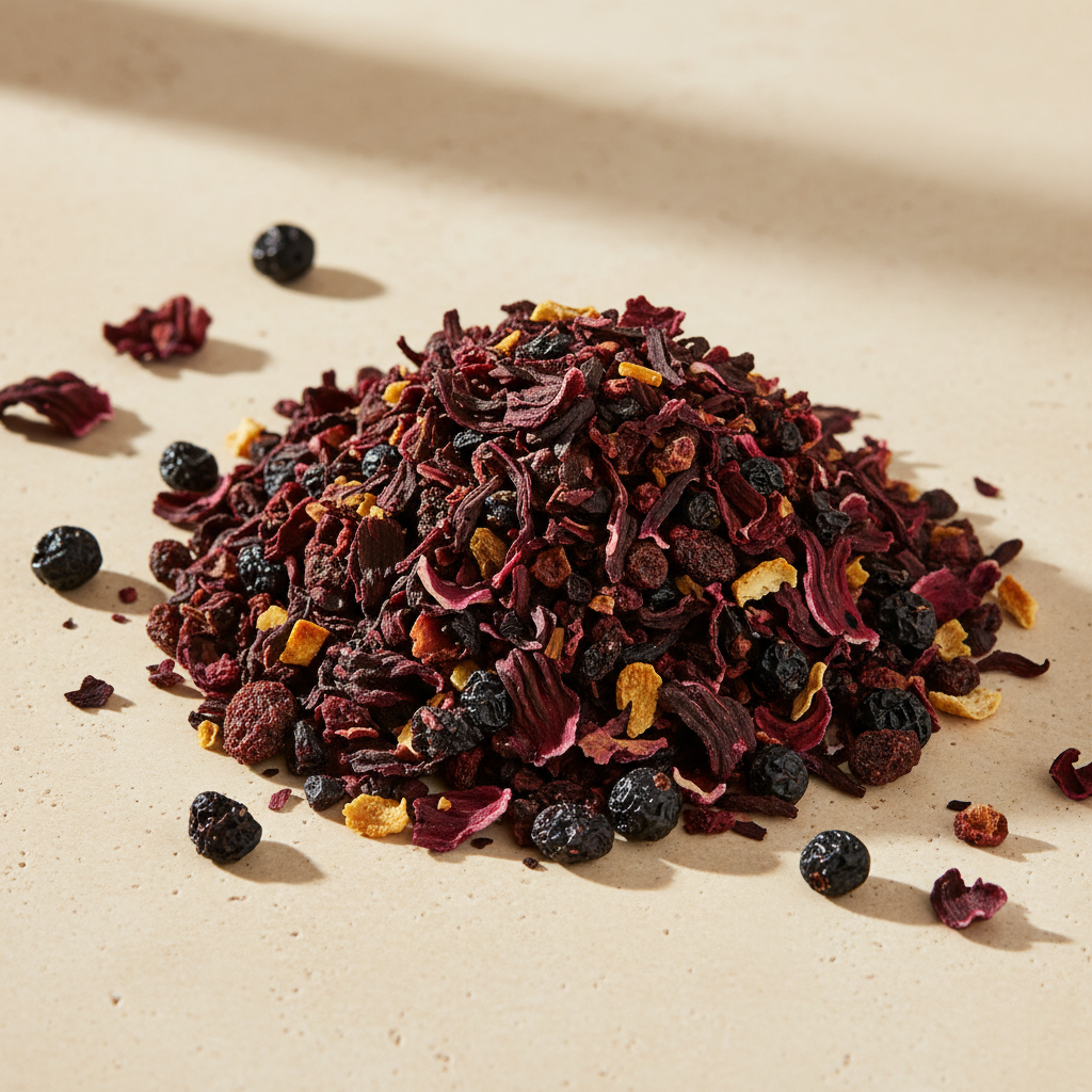 Currant Situation herbal tisane with black currant, hibiscus, elderberry and citrus peel