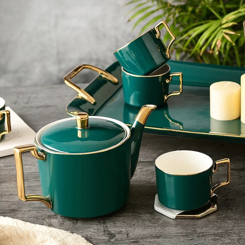 Sipsy Emerald Teacup Set with Pot