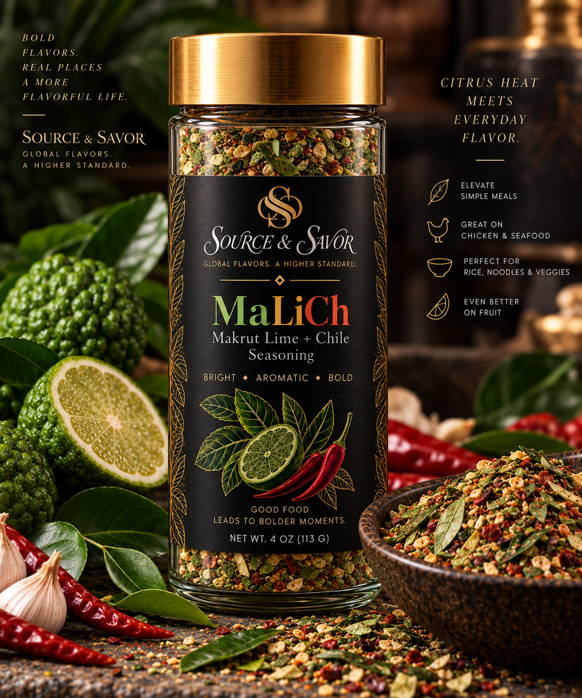 MaLiCh — Makrut Lime + Chile Seasoning