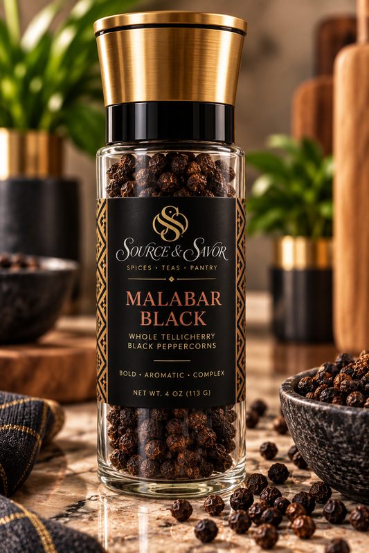 Malabar Black — Whole Tellicherry Black Peppercorns