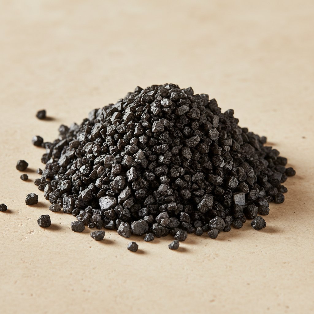 Coarse Hiwa Kai black sea salt with irregular charcoal-black crystals