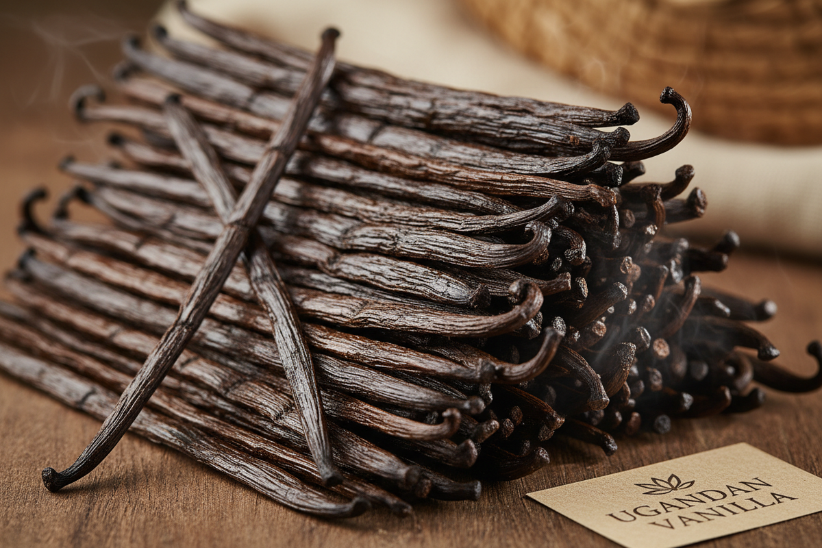 ugandan long vanilla beans in a large amount