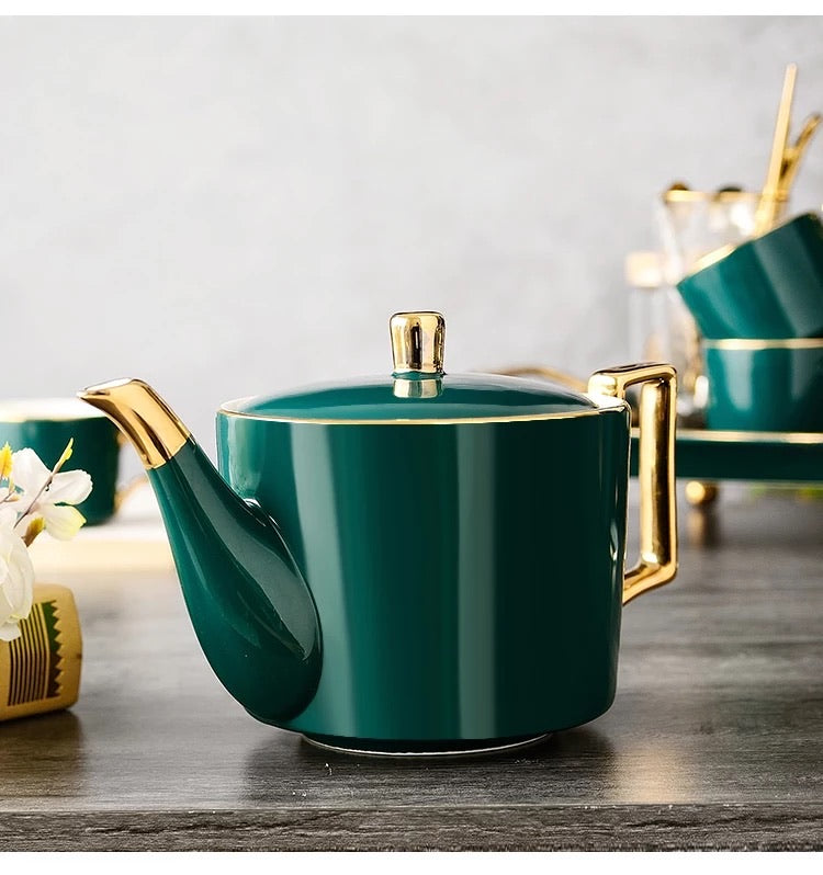 Sipsy Emerald Teacup Set with Pot